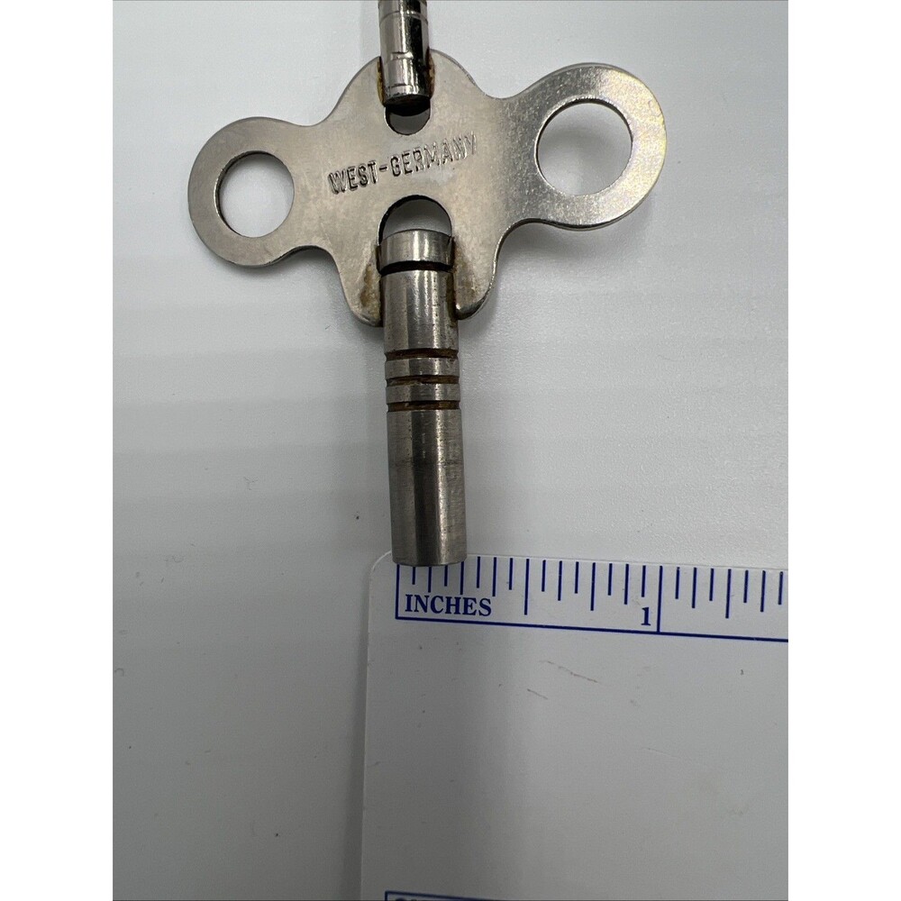 Antique Clock Key West Germany Double End Clock Wind Up Key 54380 - Picture 6 of 7